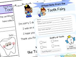 tooth fairy letter and notes printables