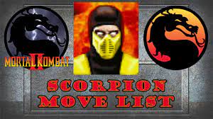 mortal kombat 2 scorpion move list