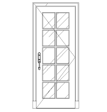 Glass Door Elevation Cad Block Design