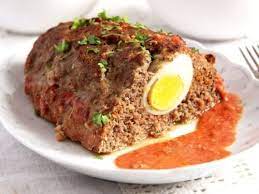 easy beef meatloaf with hard boiled eggs
