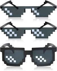 Amazon.co.jp: サグライフ サングラス メンズ レディース ガラス 8ビット ピクセル モザイク メガネ 写真 小道具 ユニセックス  サングラス おもちゃ ブラック 3個セット : ファッション