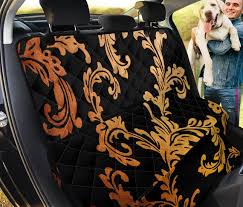 Golden Damask Pattern Car Seat Covers