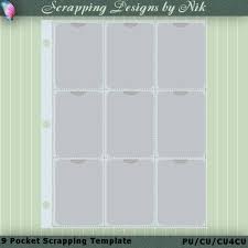 Pocket Scrapping 9 Card Template