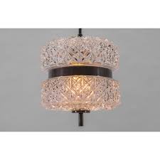 Vintage Crystal Glass Pendant Lamp With