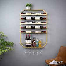Wall Mounted Wine Rack Cup Holder Homary