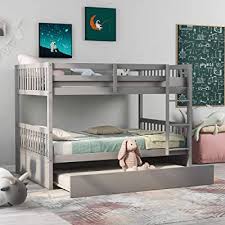No point having a strong bed if you cannot climb up it ! Buy Hinpia Bunk Bed With Trundle Can Be Separated To 2 Beds Length Safety Guard Rail Solid Wood Trundle Bed Frame For Kids Teens Adults Gray Online In Uk B08sjb13pc