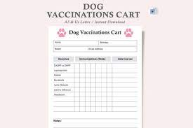 dog vaccination chart pet health record