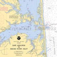 Delaware Indian River Bay Nautical Chart Decor