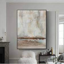 large abstract painting on canvas brown