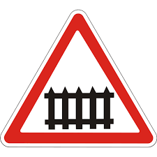 road sign 1 27 railway crossing with a
