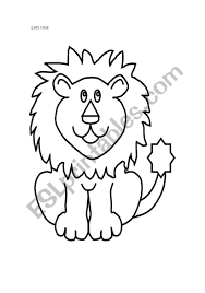 english worksheets lion