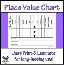 Place Value Chart Freebie Place Value Chart Math Place