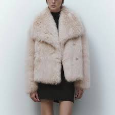 Zara Faux Fur Jacket Coat Women S