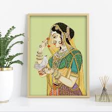 Indian Folk Wall Art Of Royal Princess