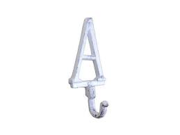 Buy Whitewashed Cast Iron Letter A