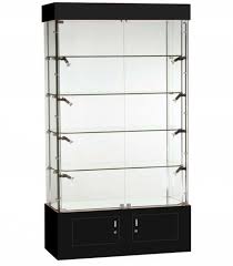 Frameless Wooden Glass Display Cabinet
