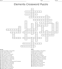 Elements Crossword Puzzle Wordmint