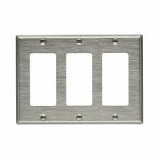 3 Gang Decora Wall Plate Stainless