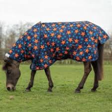 pony turnout rug navy orange stars