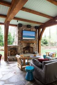 Outdoor Fireplace With Tv