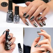 silver mirror metallic gel nail polish