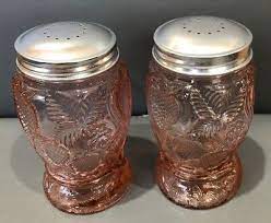 vintage pink depression glass salt