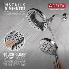wall mount dual shower heads in chrome