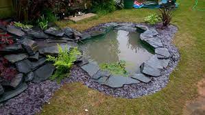 Slate Waterfall And Pond Landscaping