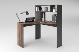 This black desk looks good with white table and white bookshelf. Venture Anthracite Reclaimed Oak Home Office Corner Pc Computer Desk Furniture For The Home