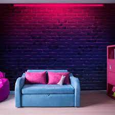 Brick Wall With Pink Neon Light