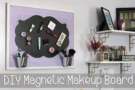 diy magnetic makeup board pretty in