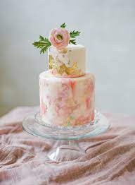 2 Tier Pink And Gold Cake gambar png