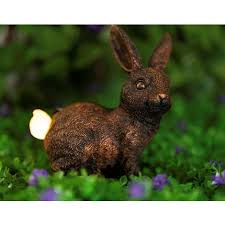 Solar Rabbit Statue Led Light Garden