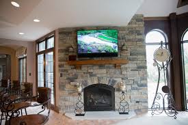 over fireplace tv installation in