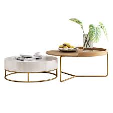 The metal can be cleaned with a damp cloth so you can easily clean spills. Modern Living Room Coffee Table With Drawer Storage Round Nesting Side Table Sofa End Tables Sets With Wood Desktop Nordic Designer Furniture Buy Online In Antigua And Barbuda At Antigua Desertcart Com Productid