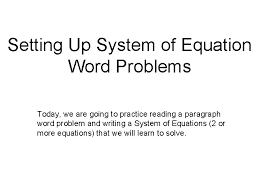 equation word problems today
