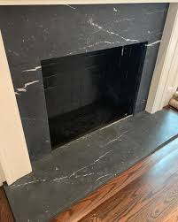 Honed Black Marble Installed For This