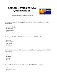 Test your knowledge of this subject further with these technology trivia questions and answers. Action Movies Trivia Questions Ii Pdf Action Films