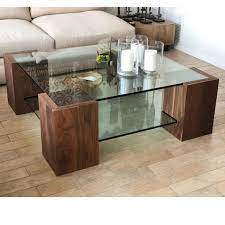 Solid Walnut And Glass Coffee Table