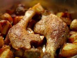 roasted duck legs and potatoes recipe