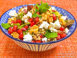 tricolor quinoa salad with pomegranate