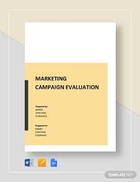 Marketing Campaign Evaluation Template Word Google Docs