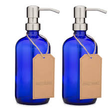 Cobalt Blue Glass Liquid Soap Bottle