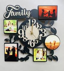 Black Plastic Photo Frame Wall Clock