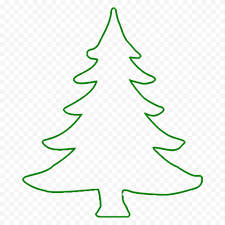 Christmas tree, lights, stars, glowing. Hd Simple Green Outline Christmas Tree Png Citypng