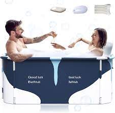 Buy Baignoire pliable portable extra large de 53 avec couvercle pour  adulte, baignoire familiale SPA pour petite salle de bain, baignoire à  plusieurs couches épais avec couvercle pour cabine de douche (style