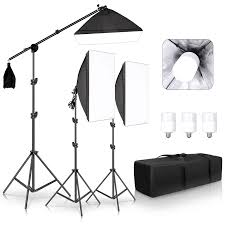 20w Photography Studio Lighting Kit Arm For Video And Youtube Continuous Lighting 50cm 70cm Professional Lighting Set Softbox Photo Studio Accessories Aliexpress