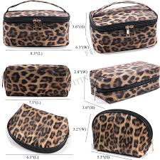 makeup bag leopard travel large