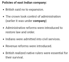 List all the policies of east India company - Brainly.in