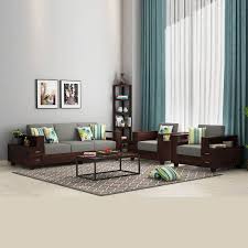 wooden sofa set 5 seater wooden